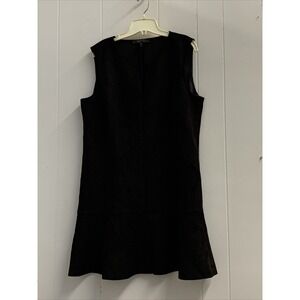 BCBG Maxazria‎ Mini Dress Extra Large Fit and Flare Black Tank Suede Above Knee